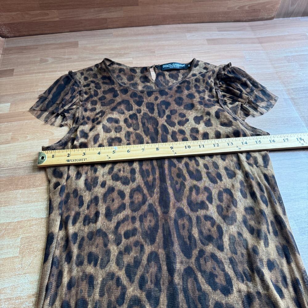 Vintage Dolce & Gabbana Leopard Print Mesh Top Dress IT 46 US 10 - Picture 7 of 11